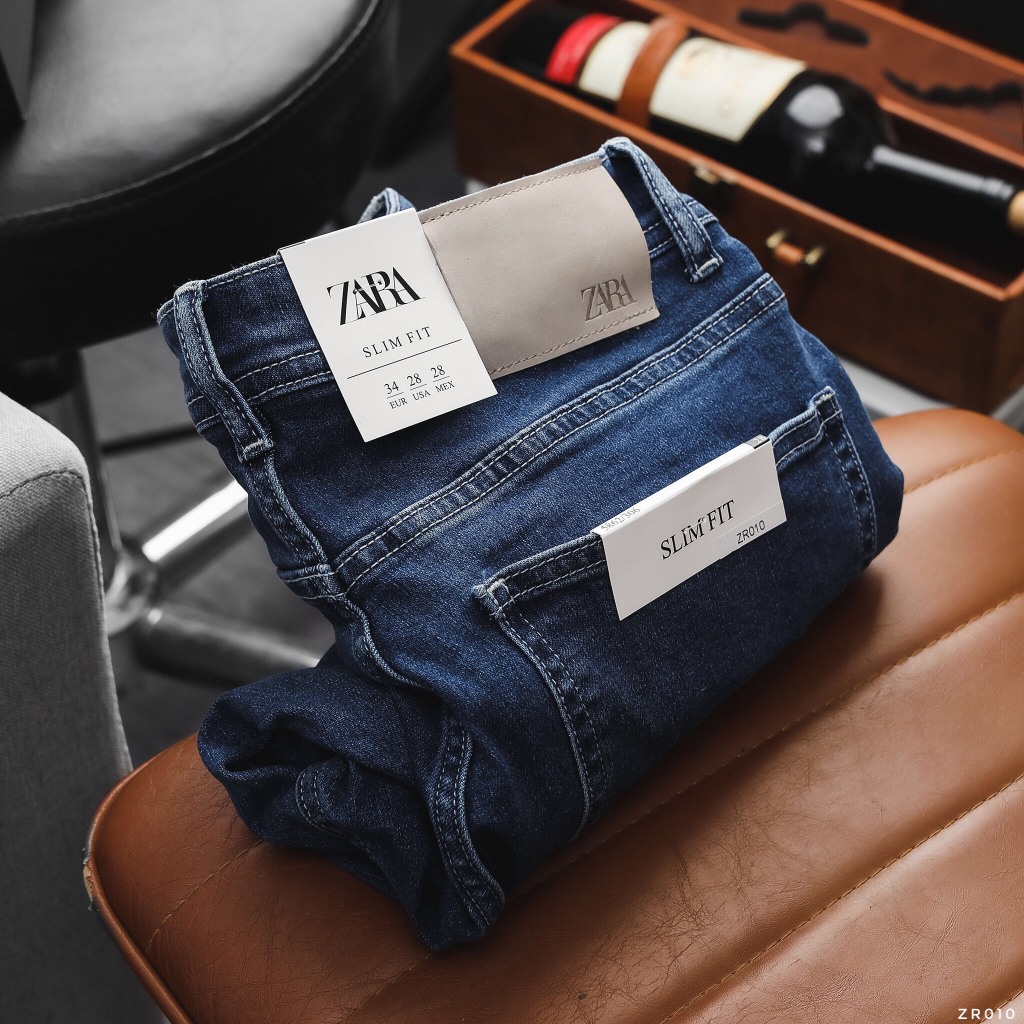 Quần Jean Nam ZARA NAVY SÁNG ZR010 Lót Viền Ống Form SlimFit Mềm Mịn Co Giãn Hàng Xịn Chính Hãng CÓ BIG SIZE