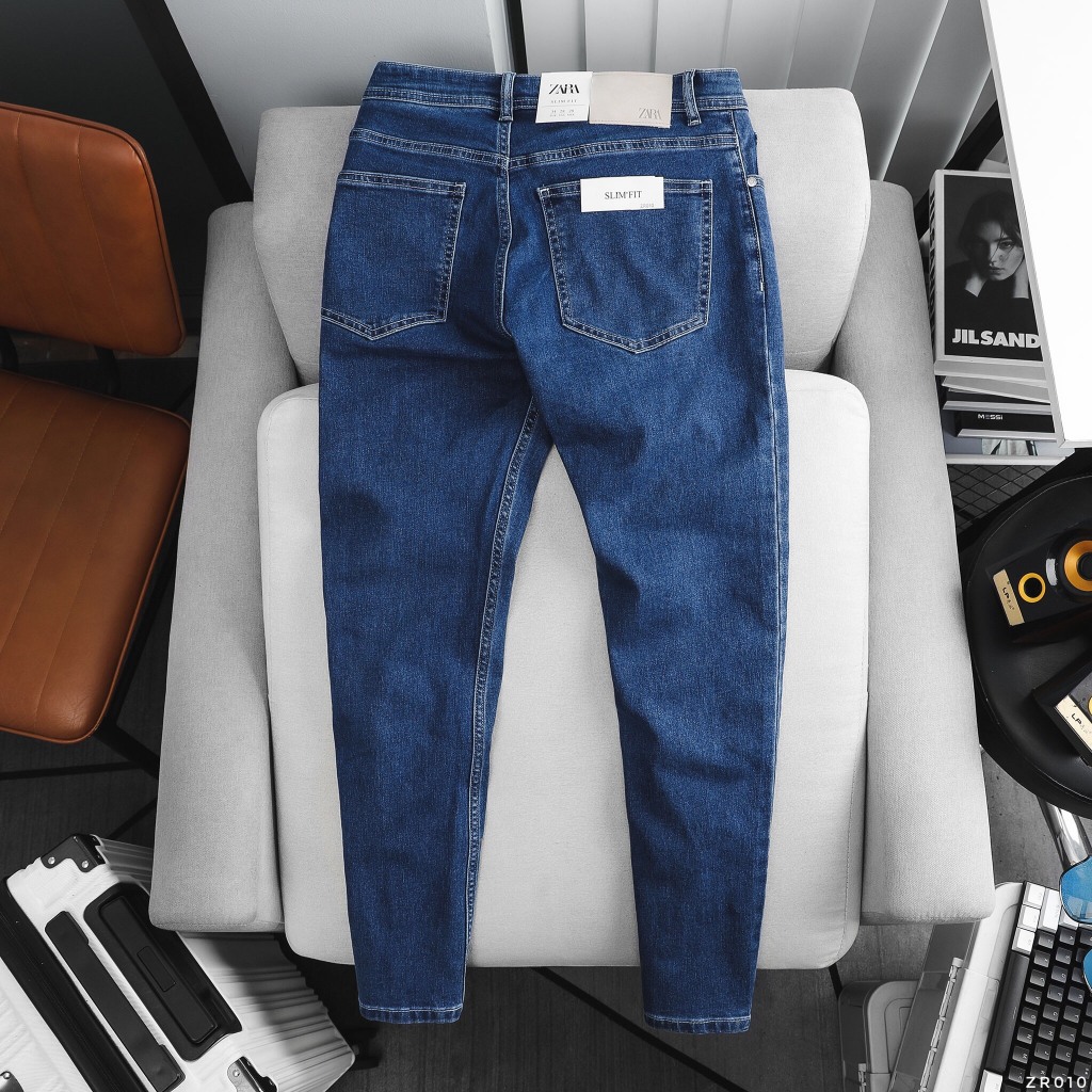 Quần Jean Nam ZARA NAVY SÁNG ZR010 Lót Viền Ống Form SlimFit Mềm Mịn Co Giãn Hàng Xịn Chính Hãng CÓ BIG SIZE