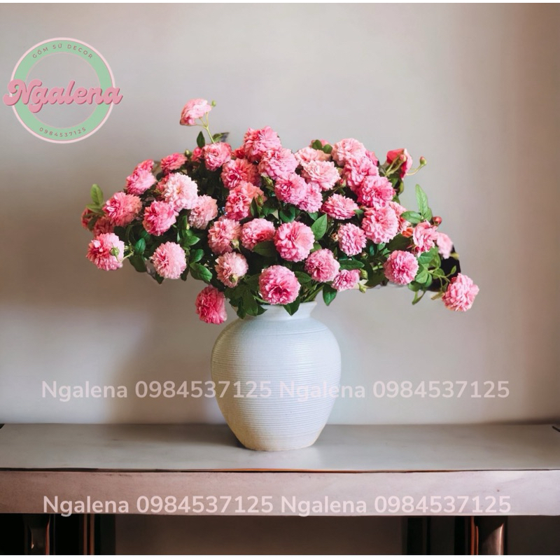 Vò cắm hoa, bình hoa gốm sứ Bát Tràng vân ganh siêu đẹp
