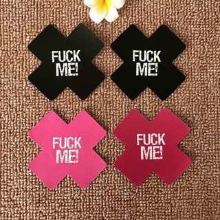 Miếng dán ngực giấy Fuck me 2 màu đen hồng siêu dính miếng dán ti dùng 1 lần