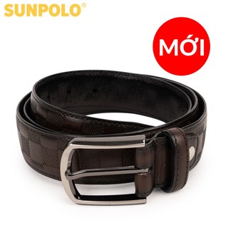 Thắt lưng nam da bò SUNPOLO Khóa xỏ kim Nâu - BSMK39