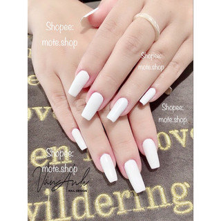 Nailbox tay sơn trơn màu trắng kem - trắng sữa - trắng tinh