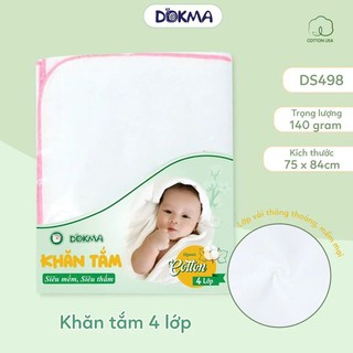 Khăn tắm 4 lớp dokma kích cỡ 75×84cm