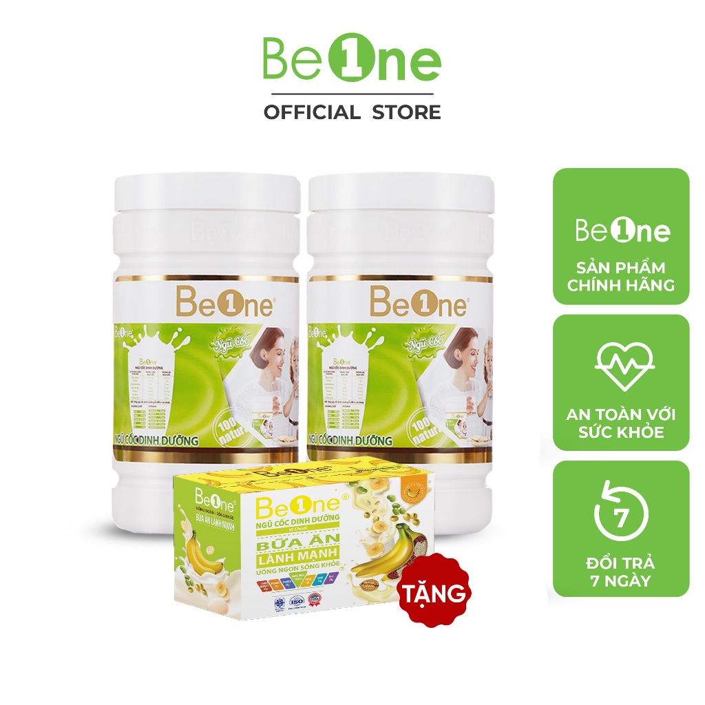 Combo 2 hộp Bột ngũ cốc dinh dưỡng BEONE giảm cân, tăng cân, lợi sữa Vị truyền thống hộp 500gr