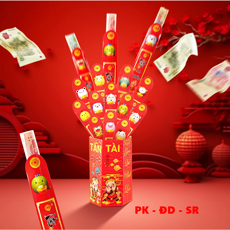 Bao Lì Xì Gieo Quẻ - Hộp 12 Quẻ - Siêu Đẹp Độc Lạ - Siêu Rẻ