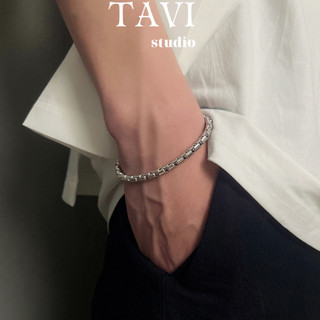 Vòng Tay Titan Nam Nữ Chuỗi Mắt Xích Không Gỉ Màu Bạc Basic - Lắc Tay Trơn Phụ Kiện Trang Sức Basic Tavi Studio