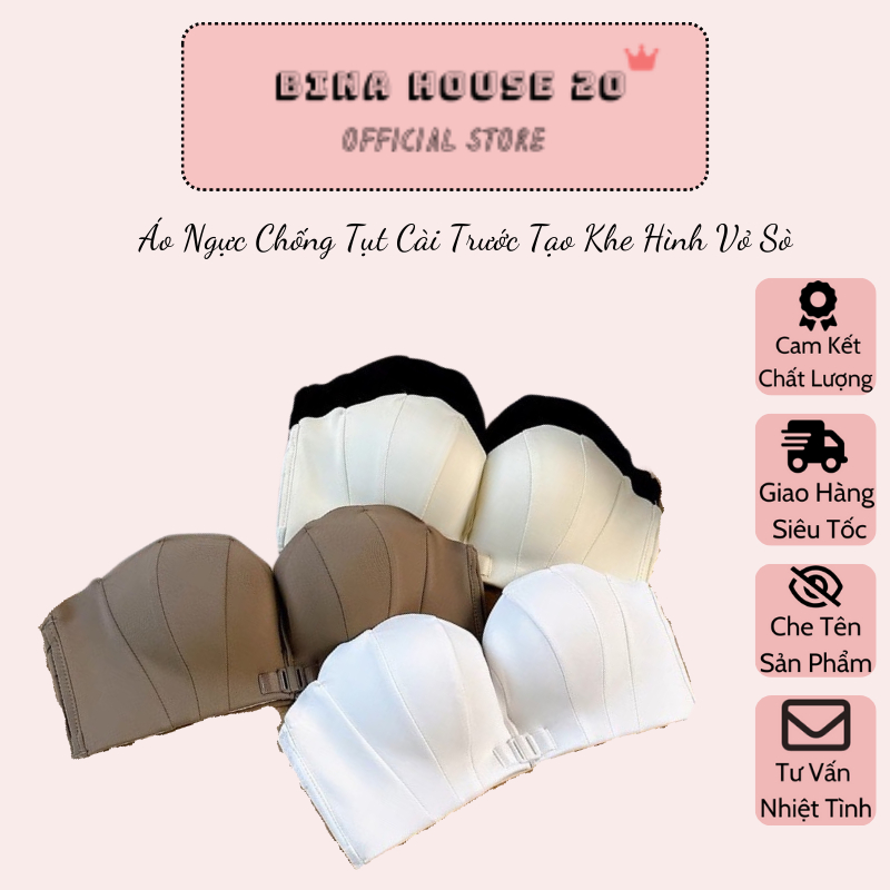 Áo Lót- Áo Ngực Chống Tụt Cài Trước Tạo Khe Thiết Kế Hình Vỏ Sò Mới Siêu Hot 666