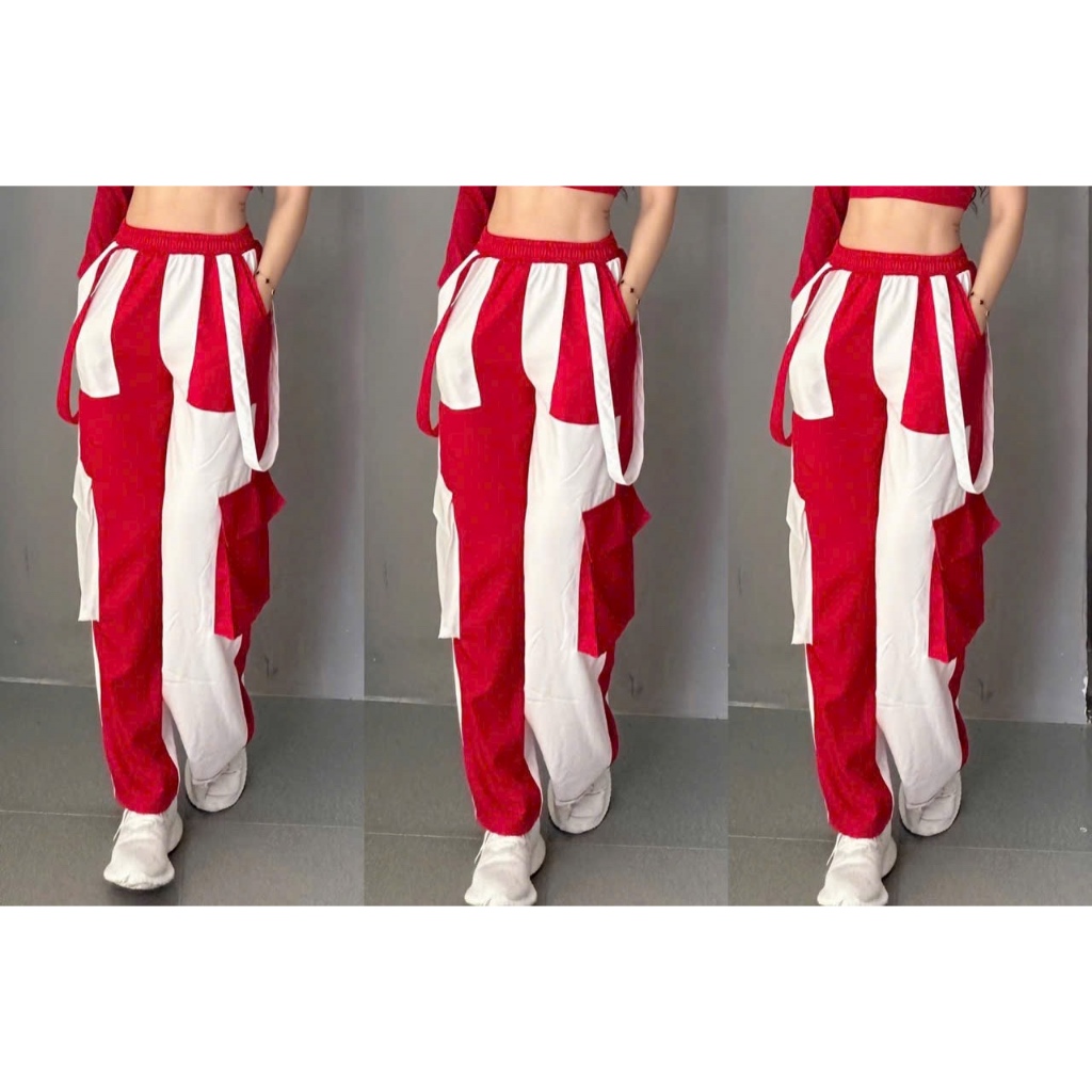 Quần Joged Túi Hộp Phối Màu Cá Tính Thể Thao Nữ Chất KaKi