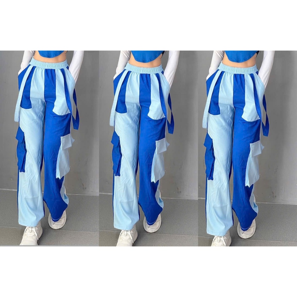 Quần Joged Túi Hộp Phối Màu Cá Tính Thể Thao Nữ Chất KaKi