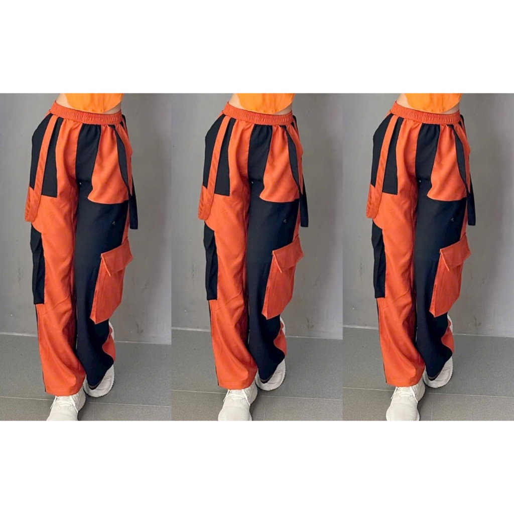 Quần Joged Túi Hộp Phối Màu Cá Tính Thể Thao Nữ Chất KaKi