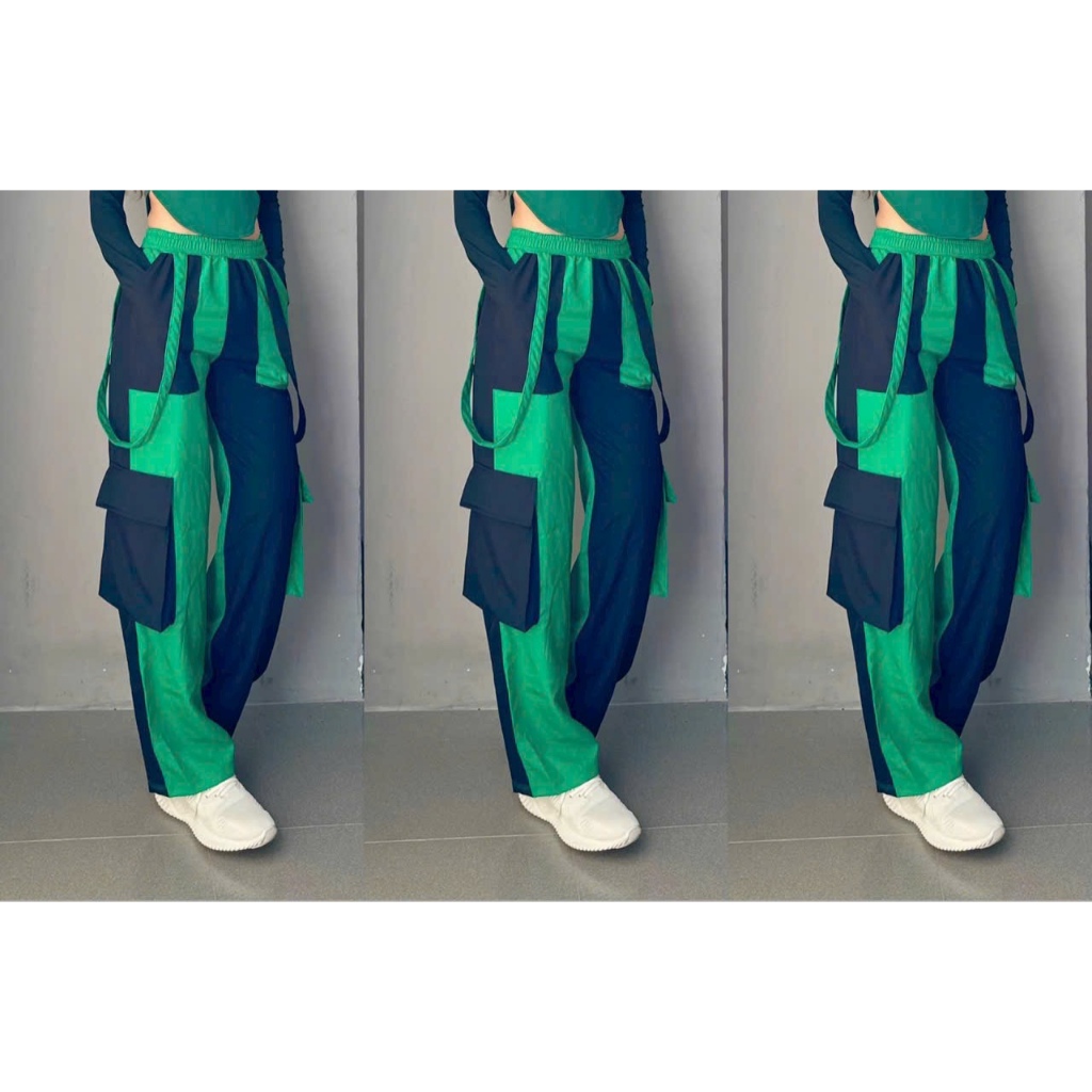 Quần Joged Túi Hộp Phối Màu Cá Tính Thể Thao Nữ Chất KaKi
