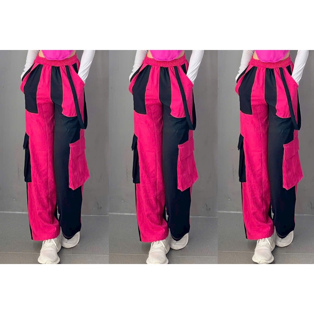 Quần Joged Túi Hộp Phối Màu Cá Tính Thể Thao Nữ Chất KaKi