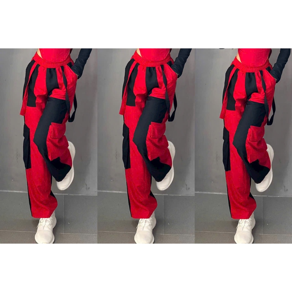 Quần Joged Túi Hộp Phối Màu Cá Tính Thể Thao Nữ Chất KaKi