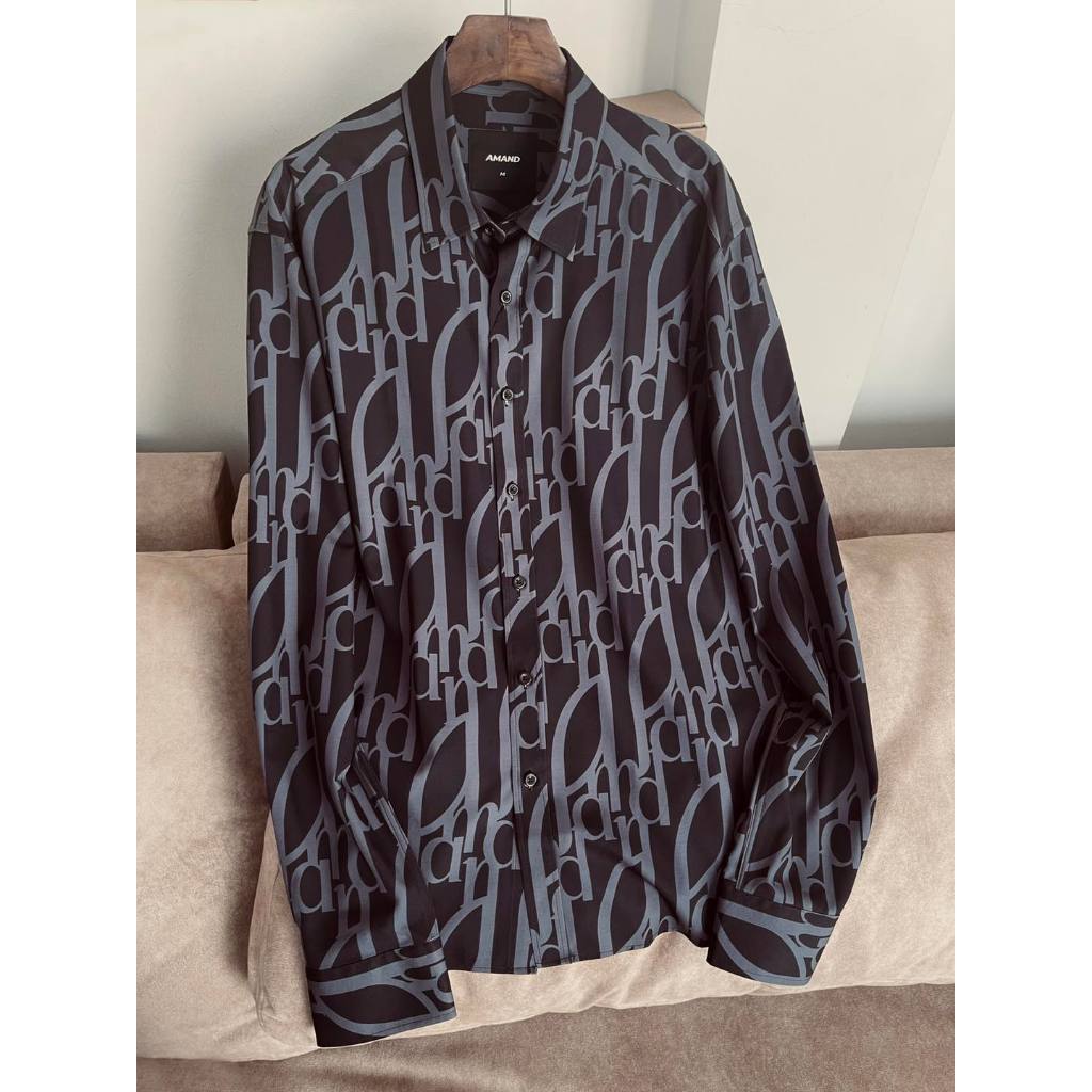Áo sơ mi Amand Monogram Printed Shirt - Navy