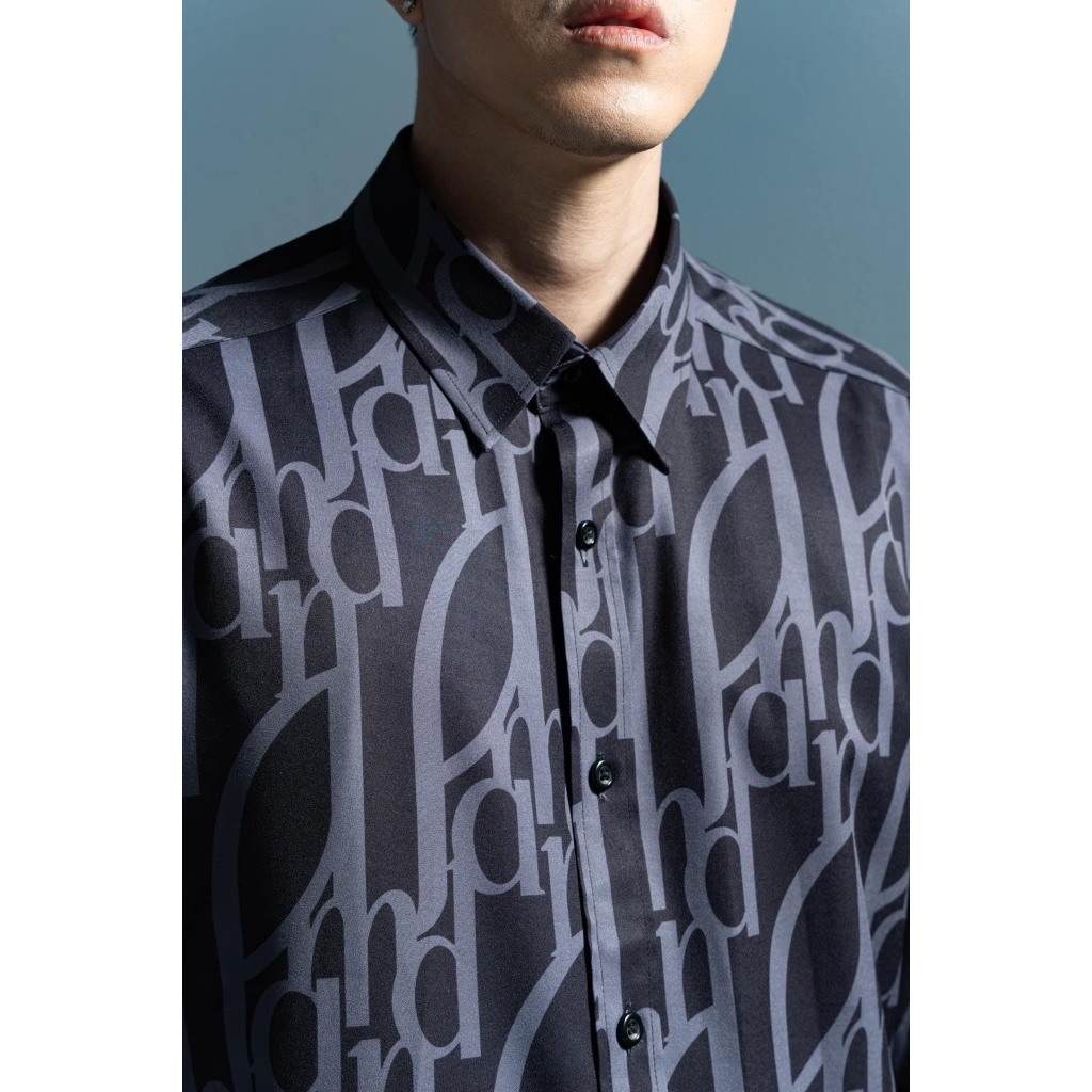 Áo sơ mi Amand Monogram Printed Shirt - Navy