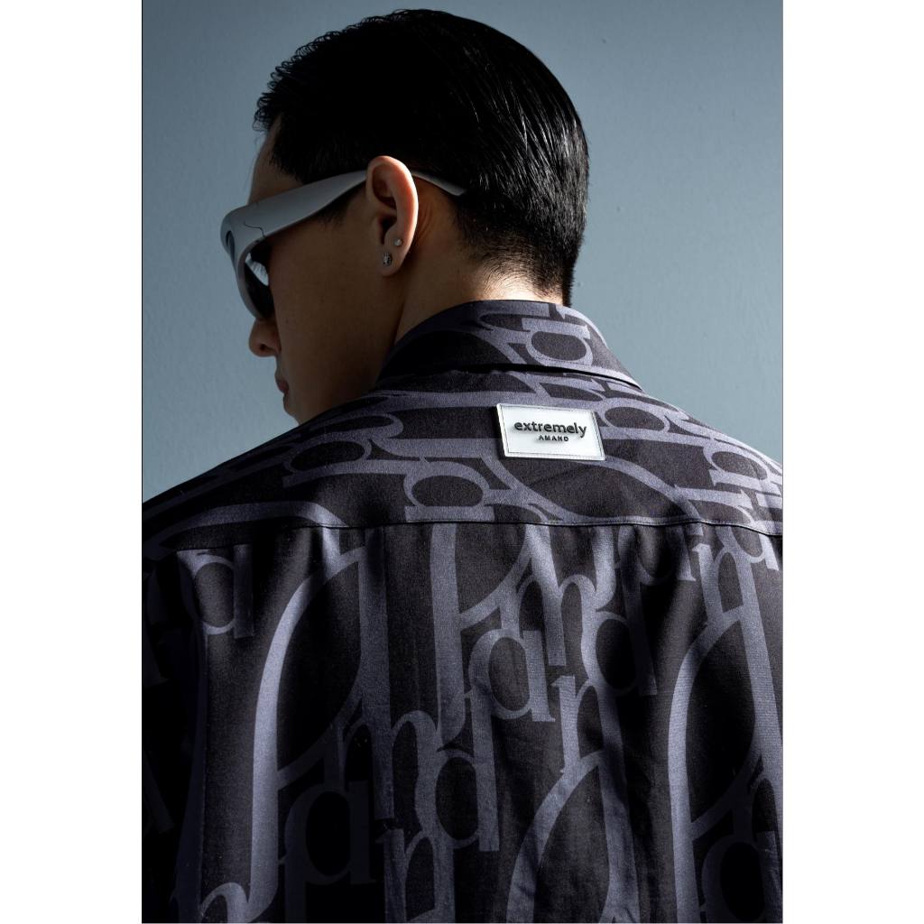 Áo sơ mi Amand Monogram Printed Shirt - Navy