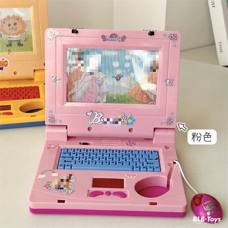 Đồ chơi máy tính laptop cho bé, máy tính bảng có chuột kèm đèn led phát nhạc giúp bé tránh xa điện thoại