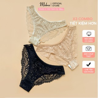 Combo 5 quần lót ren cánh tiên gợi cảm thiết kế Mebra không lộ viền mông co giãn thoải mái cạp vừa