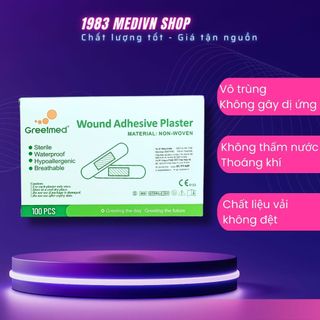 Băng cá nhân greetmed bản nhỏ 72 x 19mm hộp 100 cái