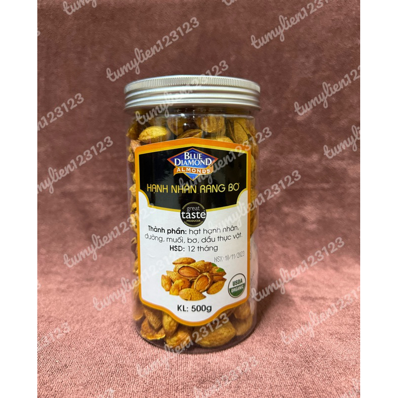 Hạt Hạnh Nhân Rang Bơ lon 500gr