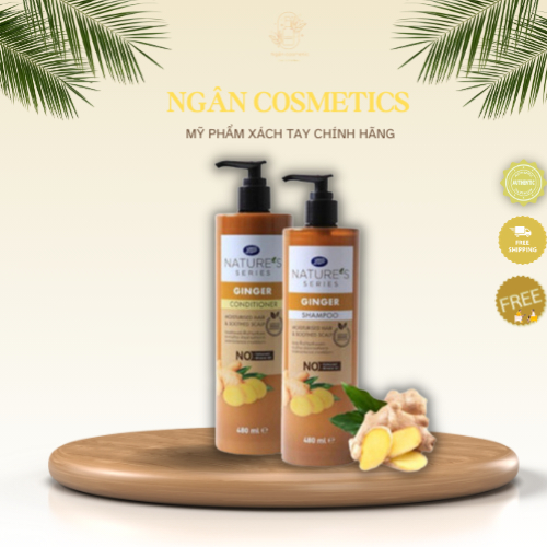 CẶP DẦU GỘI - XẢ GỪNG HỮU CƠ BOOTS THÁI LAN 480ml/1chai