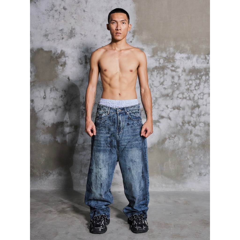 DIRTY COATING BAGGY JEANS - QUẦN BAGGY JEANS WASH ĐEN DƠ