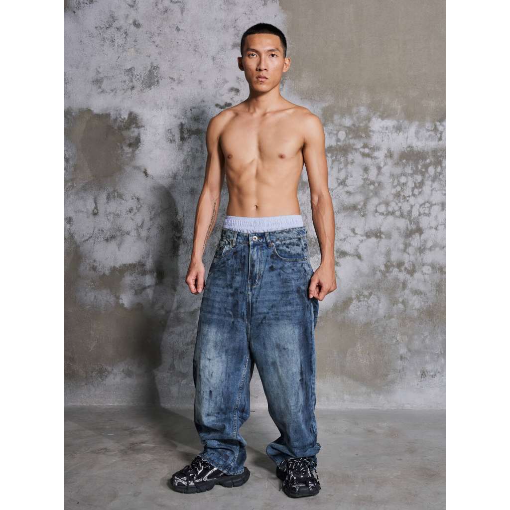 DIRTY COATING BAGGY JEANS - QUẦN BAGGY JEANS WASH ĐEN DƠ