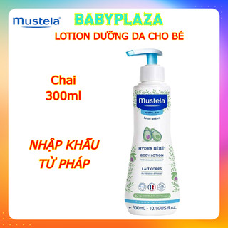 Lotion dưỡng da cho bé MUSTELA Hydra Bebe Body Lotion 300ml 100ml 50ml da thường, Giúp da mềm mại, nhập khẩu từ Pháp