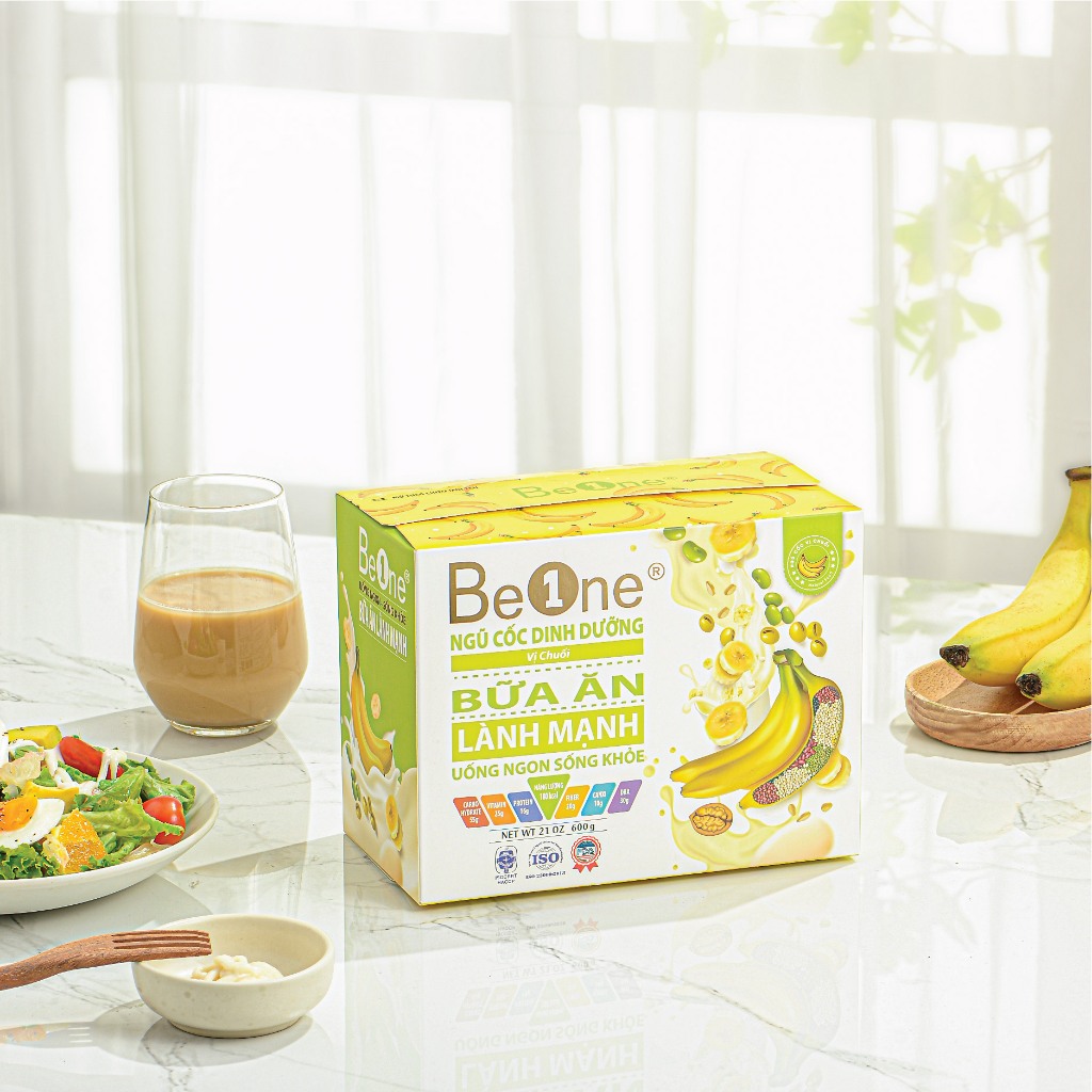 Bột ngũ cốc dinh dưỡng BEONE vị Chuối - bữa ăn lành mạnh giúp quản trị vóc dáng, cân nặng, tăng chiều cao gói 30gr