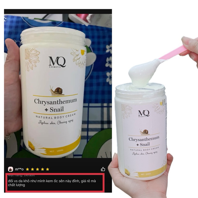 KEM BODY DƯỠNG TRẮNG COLLAGEN ỐC SÊN 1KG