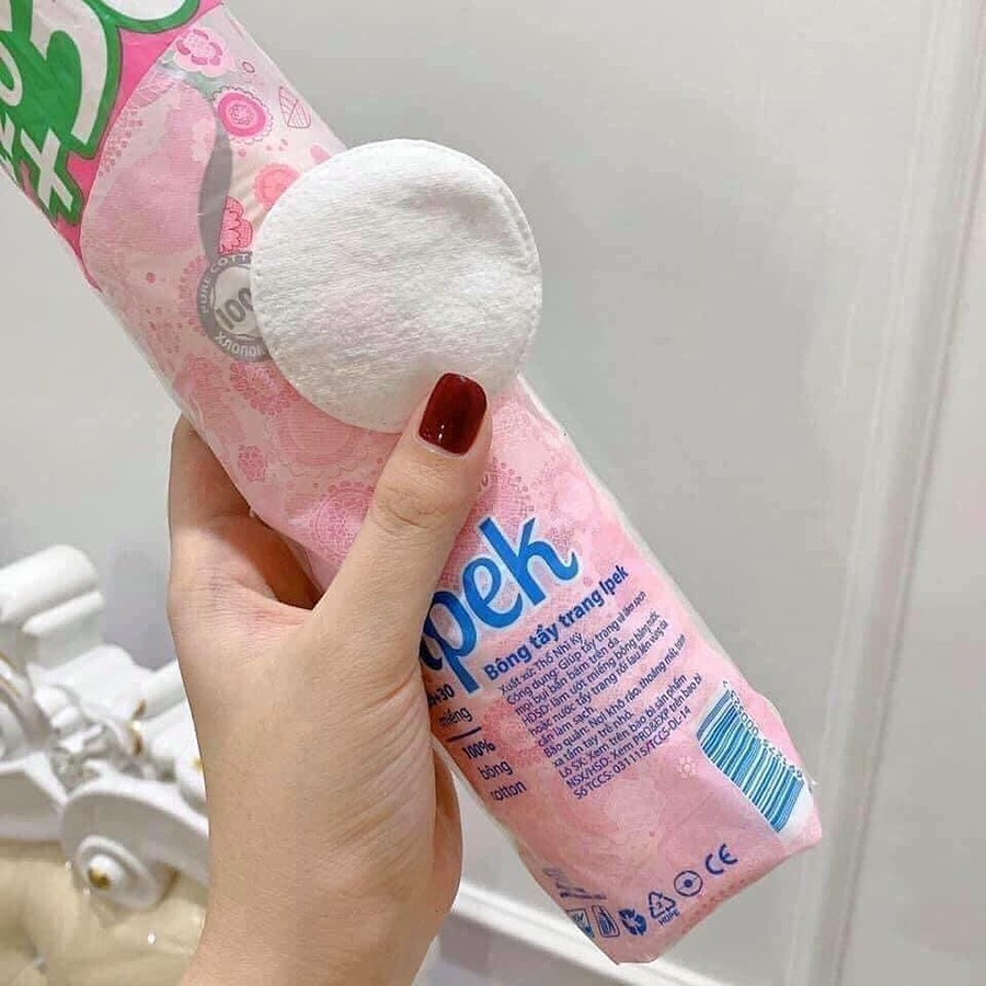 Bông tẩy trang Jomi Cotton Pads 120 Miếng Bông tròn tẩy trang MINHO 230 Miếng Bông IPEK Free 150 miếng