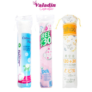 Bông tẩy trang Jomi Cotton Pads 120 Miếng Bông tròn tẩy trang MINHO 230 Miếng Bông IPEK Free 150 miếng