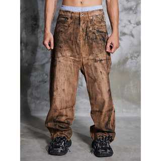 Dirty coating baggy jeans - quần baggy jeans wash đen dơ