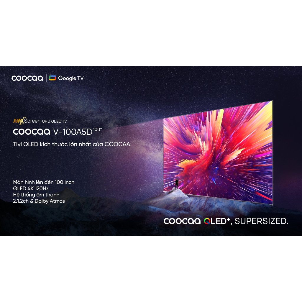 Google Tivi Coocaa Qled+ 100 Inch - 100A5D  - Lắp Đặt Miễn Phí