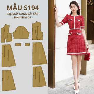 Rập giấy cứng cắt sẵn đầm s194