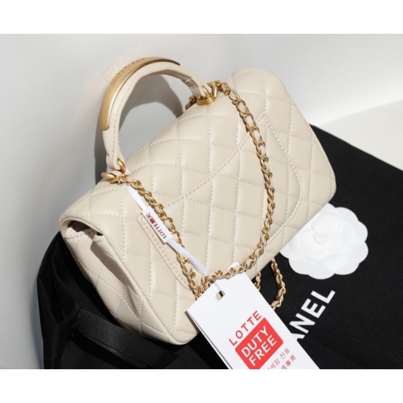 Túi xách nữ cao cấp Cla.ss.ic da cừu xách tay quai kim loại khắc logo sz20cm sang chảnh fullbox nam châm nguyên seal