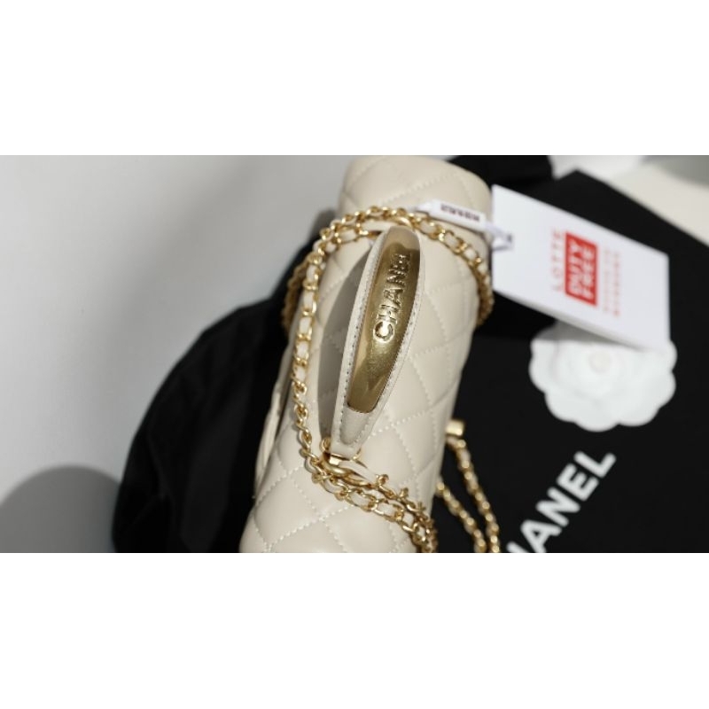 Túi xách nữ cao cấp Cla.ss.ic da cừu xách tay quai kim loại khắc logo sz20cm sang chảnh fullbox nam châm nguyên seal