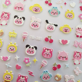 Sticker Lụa Nổi 5D | Hoạt Hình Loopy | Hình Dán Móng Tay