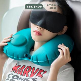 Gối Chữ U Tự Bơm Hơi, Gối Chữ U Văn Phòng, Du Lịch ( Tự bơm hơi bằng tay, gấp gọn nhẹ)