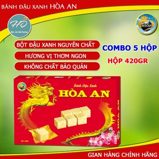 Combo 5 hộp bánh đậu xanh hòa an 420g sale tháng 6 - bánh đậu xanh hòa an hải dương