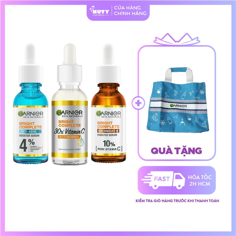 Tinh Chất Dưỡng Sáng Da, Mờ Thâm Garnier Skin Naturals Bright Complete Anti-Acne Booster Serum