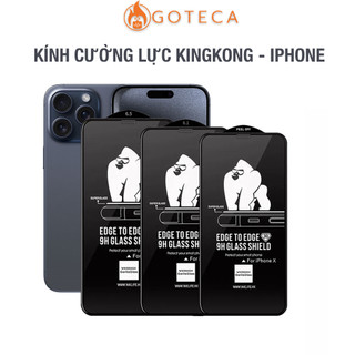 Kính cường lực kingkong iphone 15 pro max 14 pro max 7 8 Plus xsmax xr 11 13 promax 12 14 full màn 3d trơn Nobox [WK-3D]