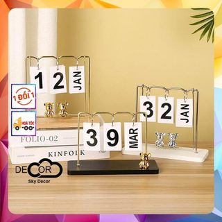 Lịch gỗ vạn niên trang trí nhà cửa, đạo cụ chụp ảnh sản phẩm