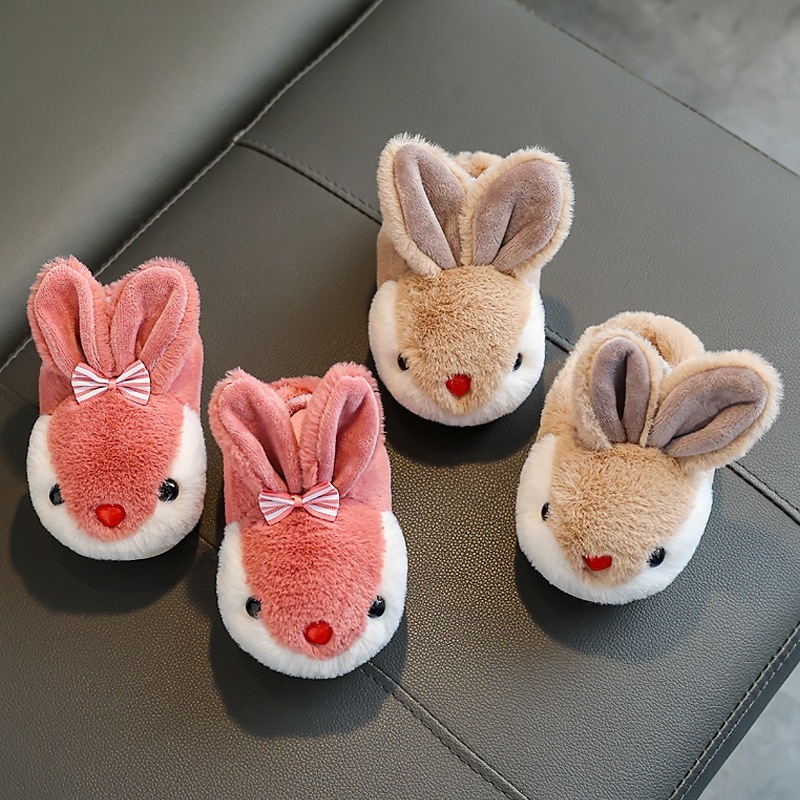Dép bông đi trong nhà chống trơn, trượt hình thỏ con dễ thương dành cho bé trai ,bé gái