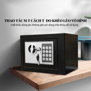 Két Sắt Mini Khóa Điện Tử Chống Cháy, Có Độ Bảo Mật Cao - Có gắn cố định bằng vít nở âm cố định tường - Tủ, Kệ hay Bàn c