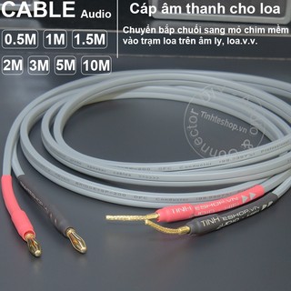 Jack bắp chuối sang mỏ chim mềm 1 vế cắm cho Âm ly Loa - Banana-style Amplifier Speaker Cable and soft copper mesh