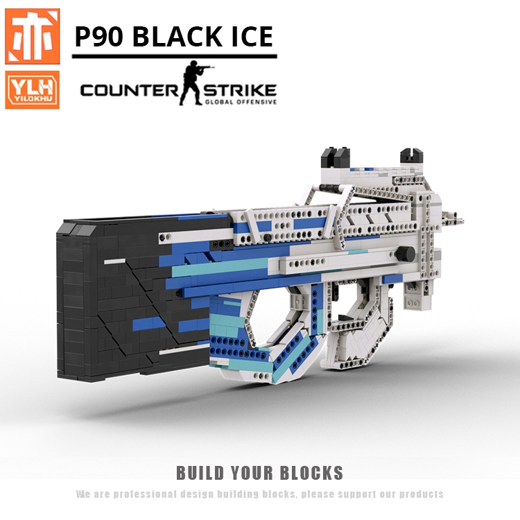 Đồ Chơi Lắp Ráp Mô Hình Súng P90 Black Ice Với 1200+ Mảnh Ghép, Bản Thiết Kế Tiêu Chuẩn Của Kevin183