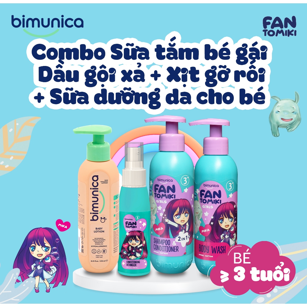 Xịt Dưỡng & Gỡ Rối Tóc BIMUNICA Fantomiki Cho Bé Gái Từ 3 Tuổi - 100ml