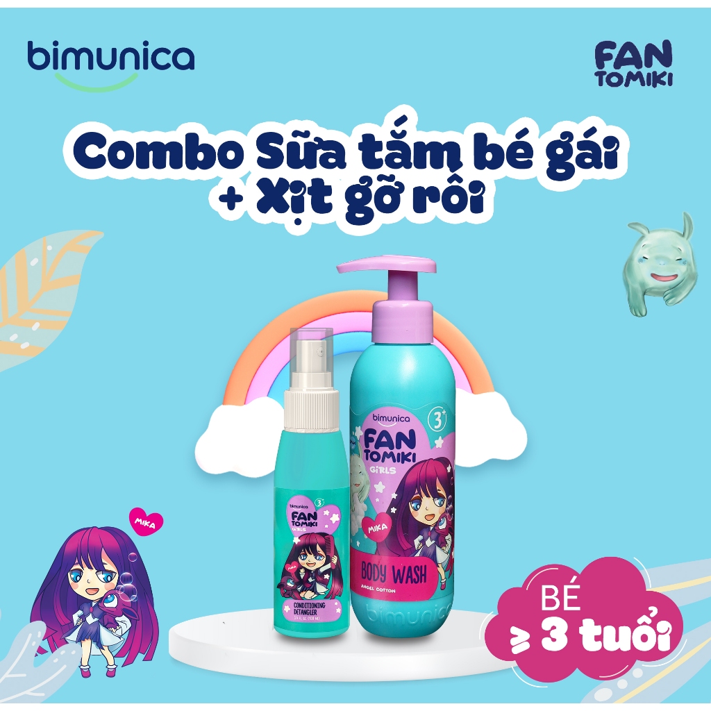 Xịt Dưỡng & Gỡ Rối Tóc BIMUNICA Fantomiki Cho Bé Gái Từ 3 Tuổi - 100ml