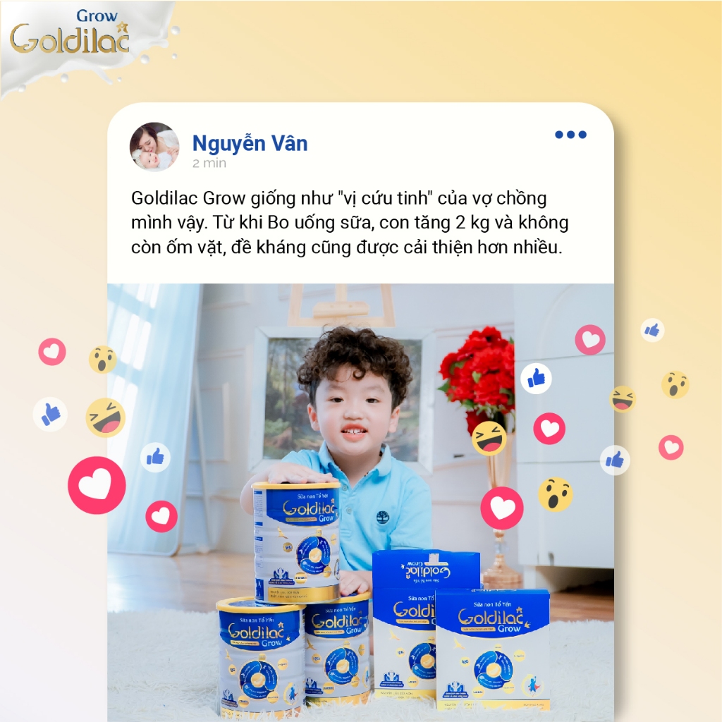 MUA 4 TẶNG 3. Sữa tăng cân cho bé Goldilac Grow - Cải thiện tiêu hóa, phát triển chiều cao